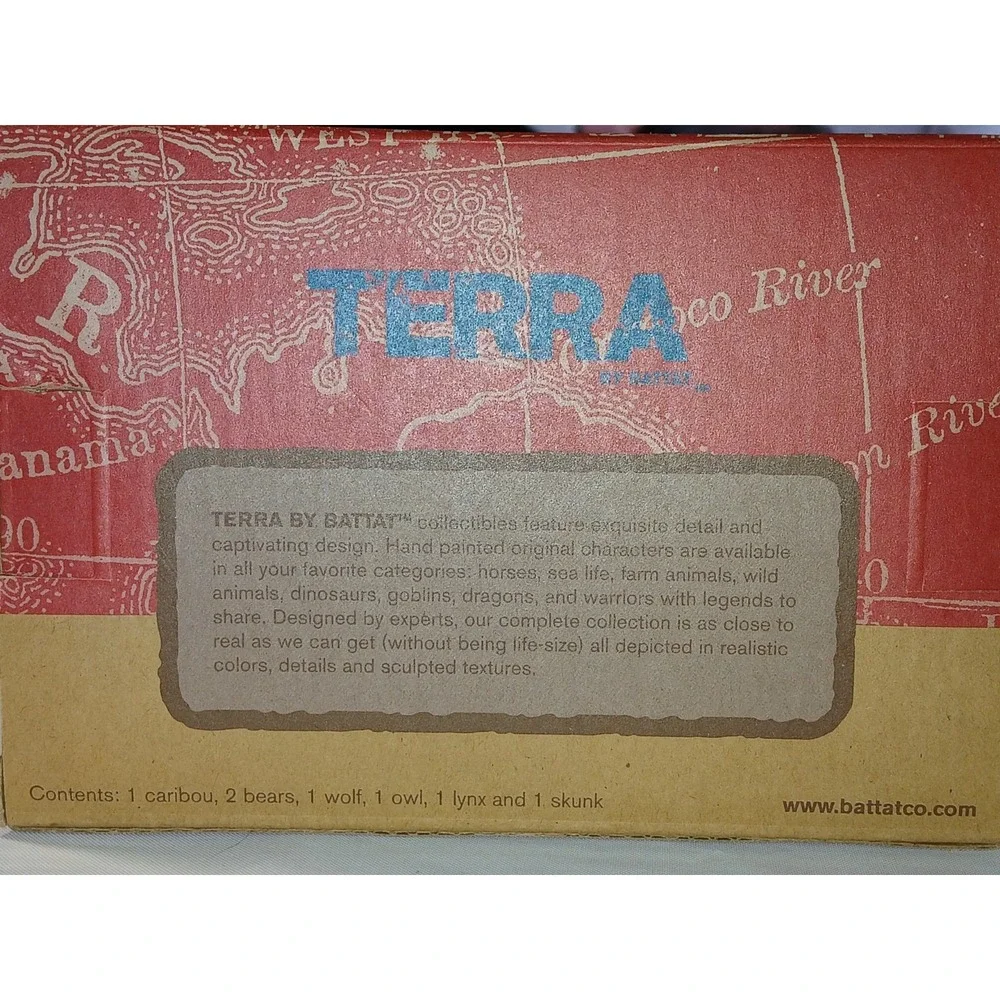 New Terra North American Wild Animals ‎ Forest Figures Play Set Toys Box